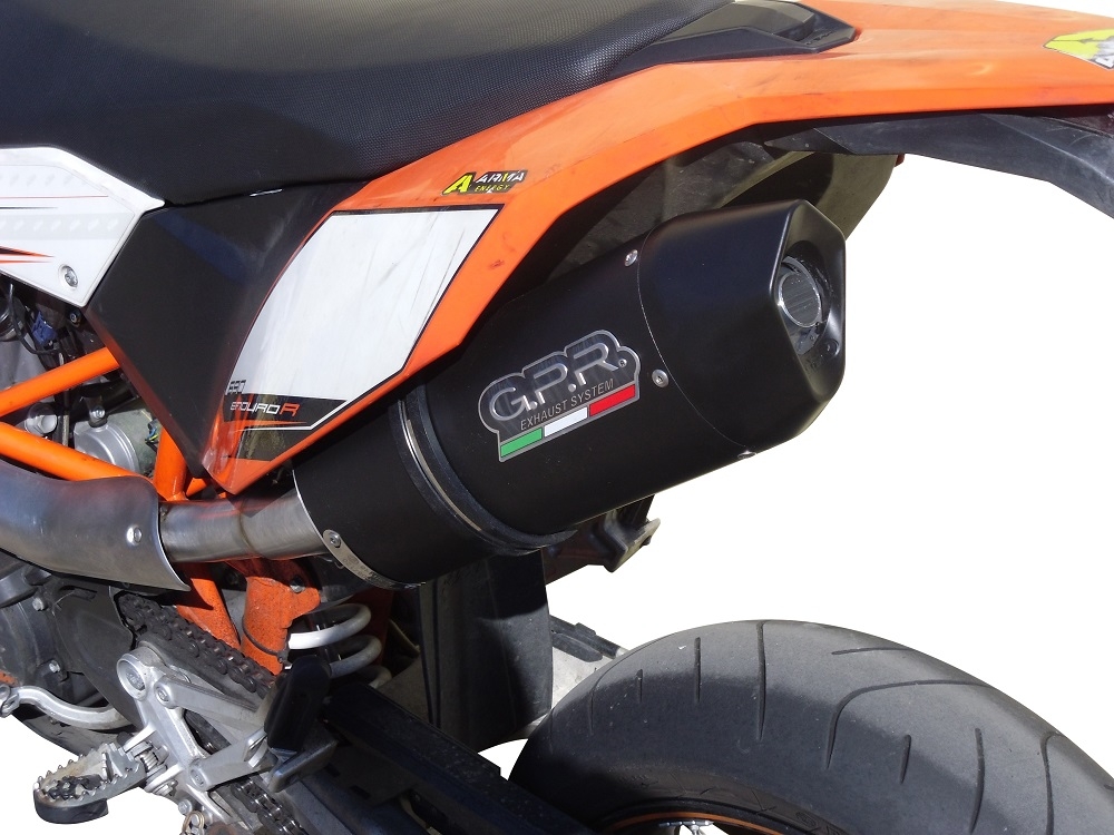 Egzoz ile uyumlu Ktm Smc 690 R 2007-2016, Furore Nero, Onaylanmış ve yasal, çıkarılabilir db öldürücü dahil tam sistem egzozu 