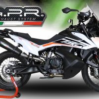 GPR exhaust compatible with  Ktm Adventure 790 2021-2024, New Grand Prix Evo Black Titanium, Homologated legal slip-on exhaust including removable db killer and link pipe 