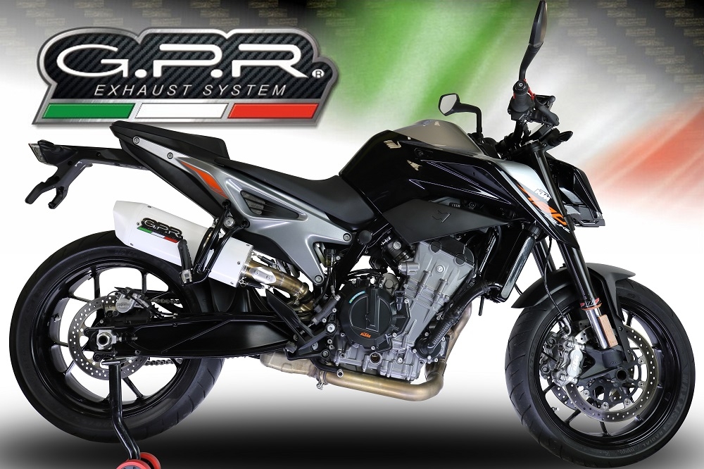 Egzoz ile uyumlu Ktm Duke 790 2021-2024, Albus Evo4, Egzoz yasal, onaylı, çıkarılabilir db killer ve bağlantı borulu susturucu 