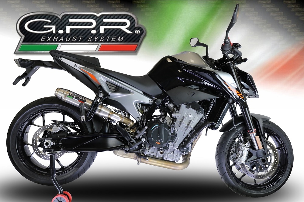 Egzoz ile uyumlu Ktm Duke 790 2017-2020, Deeptone Inox, Egzoz yasal, onaylı, çıkarılabilir db killer ve bağlantı borulu susturucu 