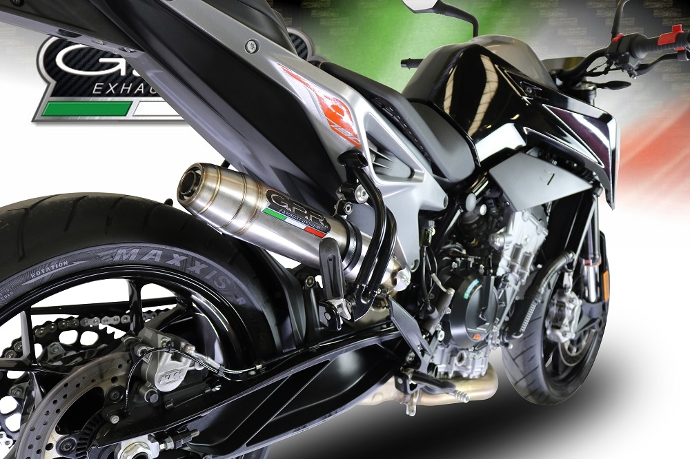 Egzoz ile uyumlu Ktm Duke 790 2017-2020, Deeptone Inox, Egzoz yasal, onaylı, çıkarılabilir db killer ve bağlantı borulu susturucu 