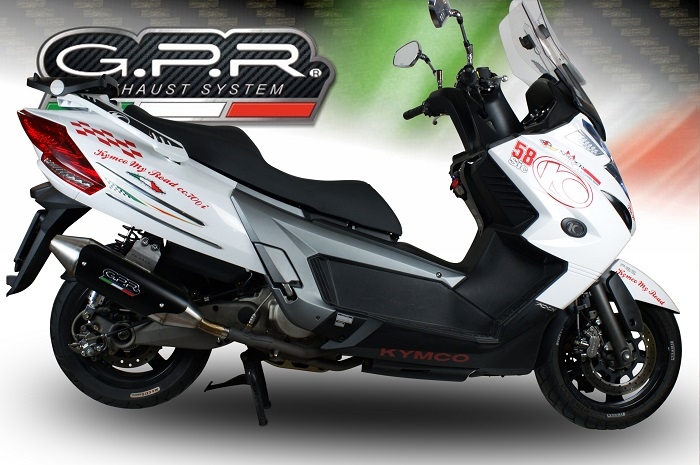 Exhaust compatible with Kymco Myroad 700 2012-2016, Power Bomb, Homologated legal slip-on exhaust including removable db killer and link pipe 