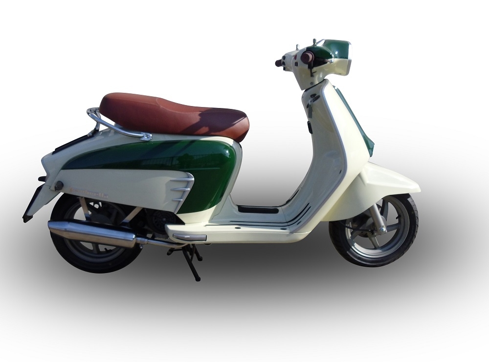 Egzoz ile uyumlu Lambretta Lambretta 125 - 150 Milano 2012-2014, Ultracone lucido, Onaylanmış ve yasal, çıkarılabilir db öldürücü dahil tam sistem egzozu 