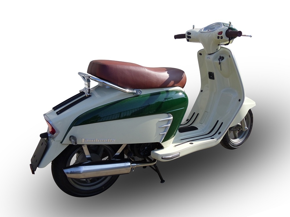 Egzoz ile uyumlu Lambretta Lambretta 125 - 150 Milano 2012-2014, Ultracone lucido, Onaylanmış ve yasal, çıkarılabilir db öldürücü dahil tam sistem egzozu 