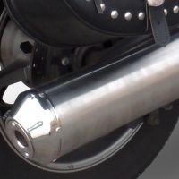 Egzoz ile uyumlu Yamaha Xvs 1300 Midnight Star 2006-2014, Inox Oval Bomb, Egzoz yasal, onaylı, çıkarılabilir db killer ve bağlantı borulu susturucu 