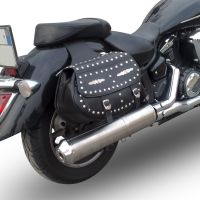 Egzoz ile uyumlu Yamaha Xvs 1300 Midnight Star 2006-2014, Inox Oval Bomb, Egzoz yasal, onaylı, çıkarılabilir db killer ve bağlantı borulu susturucu 