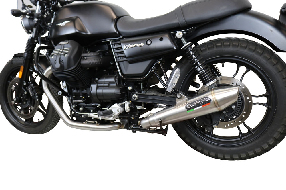 Exhaust compatible with Moto Guzzi V7 III Special-Stone-Carbon 2017-2018, Vintacone, Racing full system exhaust 