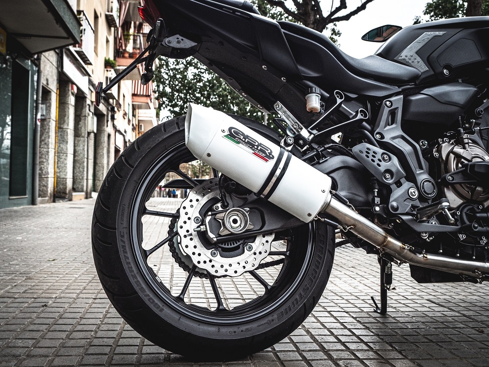Egzoz ile uyumlu Yamaha Mt-07 2014-2016, Albus Ceramic, Onaylanmış ve yasal, çıkarılabilir db öldürücü dahil tam sistem egzozu 