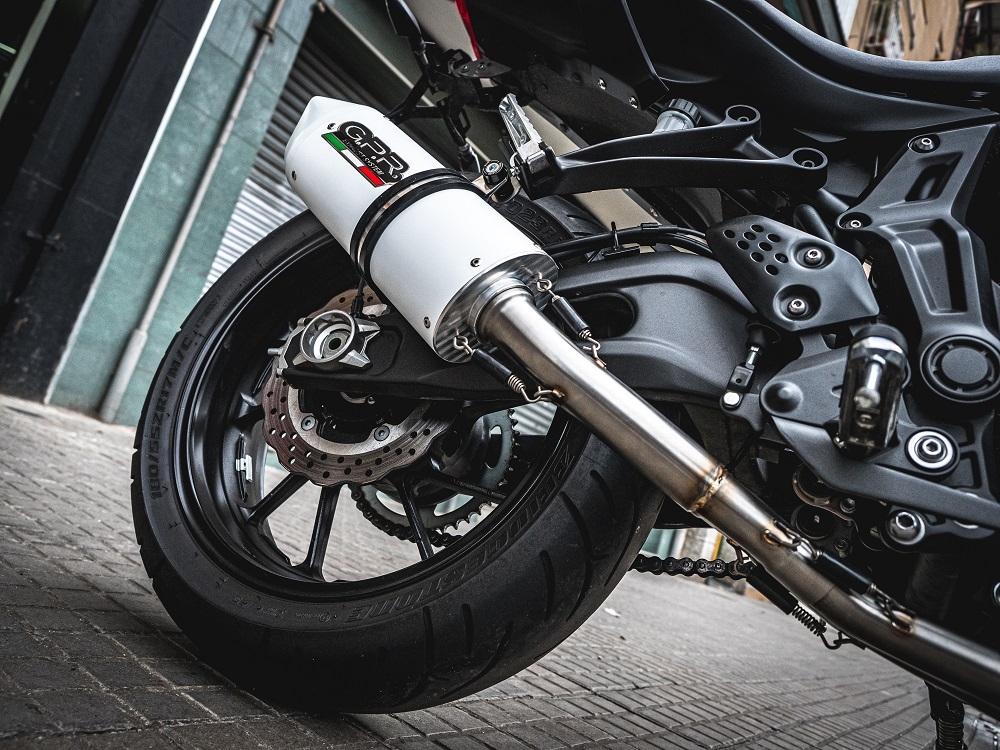 Egzoz ile uyumlu Yamaha Mt-07 2014-2016, Albus Ceramic, Onaylanmış ve yasal, çıkarılabilir db öldürücü dahil tam sistem egzozu 