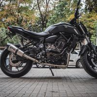 GPR exhaust compatible with  Yamaha Mt-07  2017-2020, New Grand Prix Evo Titanium, Racing full system exhaust, including removable db killer 