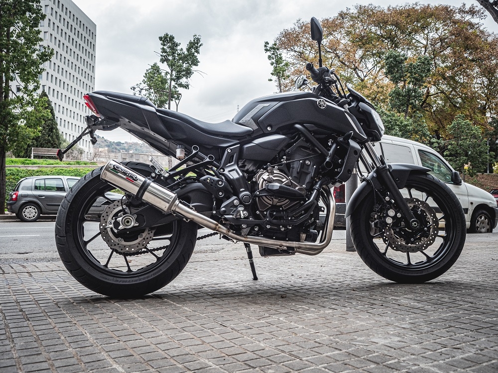 Egzoz ile uyumlu Yamaha Mt-07 2014-2016, M3 Inox , Onaylanmış ve yasal, çıkarılabilir db öldürücü dahil tam sistem egzozu 