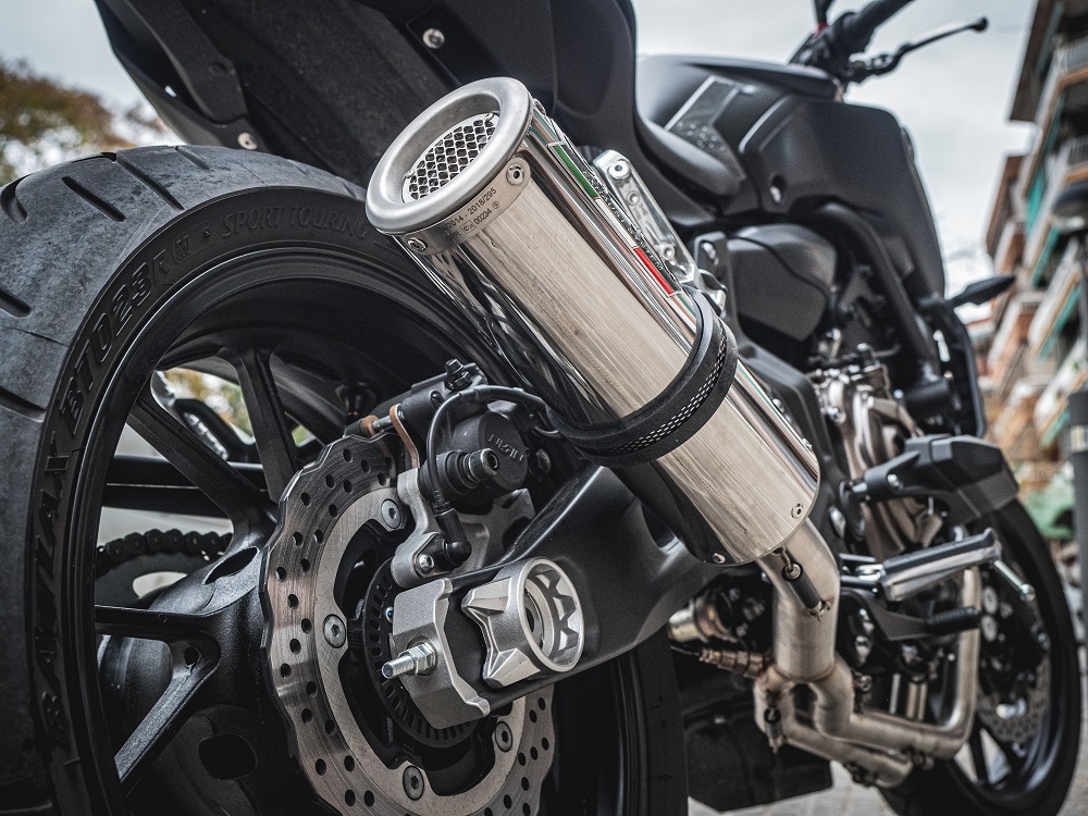 Egzoz ile uyumlu Yamaha Mt-07 2014-2016, M3 Inox , Onaylanmış ve yasal, çıkarılabilir db öldürücü dahil tam sistem egzozu 