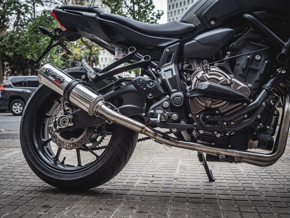 Egzoz ile uyumlu Yamaha Mt-07 2014-2016, M3 Inox , Onaylanmış ve yasal, çıkarılabilir db öldürücü dahil tam sistem egzozu 