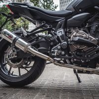 Egzoz ile uyumlu Yamaha Mt-07 2014-2016, M3 Inox , Onaylanmış ve yasal, çıkarılabilir db öldürücü dahil tam sistem egzozu 