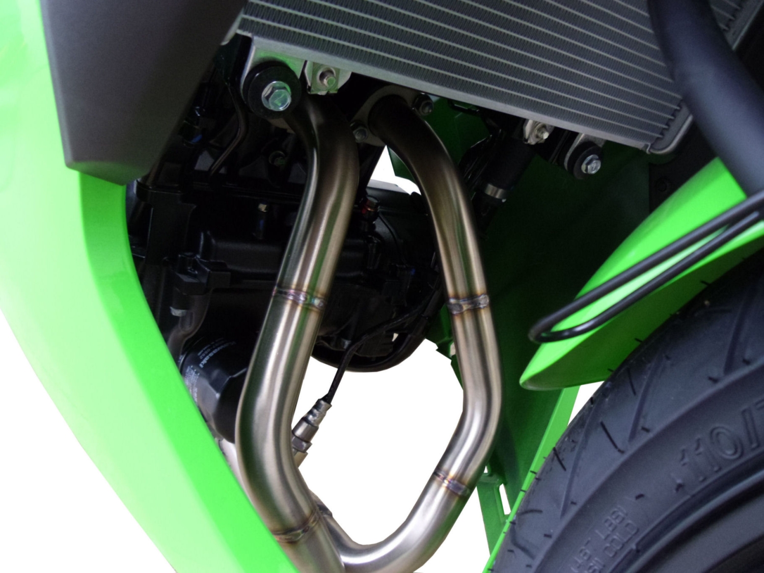 Exhaust compatible with Kawasaki Ninja 300 R 2012-2017, Deeptone Inox, full system exhaust legal for UK and non-EU countries including removable db killer 