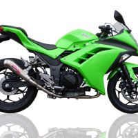 Egzoz ile uyumlu Kawasaki Ninja 300 R 2012-2017, Powercone Evo, Egzoz yasal, onaylı, çıkarılabilir db killer ve bağlantı borulu susturucu 
