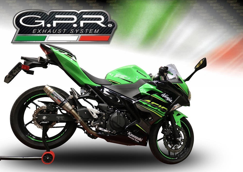 Egzoz ile uyumlu Kawasaki Ninja 400 2023-2025, Deeptone Inox, Egzoz yasal, onaylı, çıkarılabilir db killer ve bağlantı borulu susturucu 