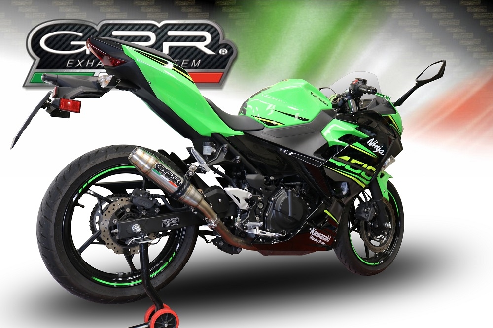 Egzoz ile uyumlu Kawasaki Ninja 400 2023-2025, Deeptone Inox, Egzoz yasal, onaylı, çıkarılabilir db killer ve bağlantı borulu susturucu 