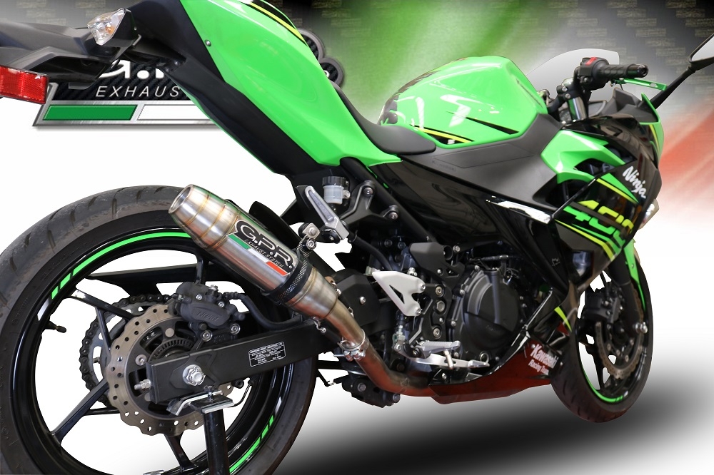 Egzoz ile uyumlu Kawasaki Ninja 400 2023-2025, Deeptone Inox, Egzoz yasal, onaylı, çıkarılabilir db killer ve bağlantı borulu susturucu 