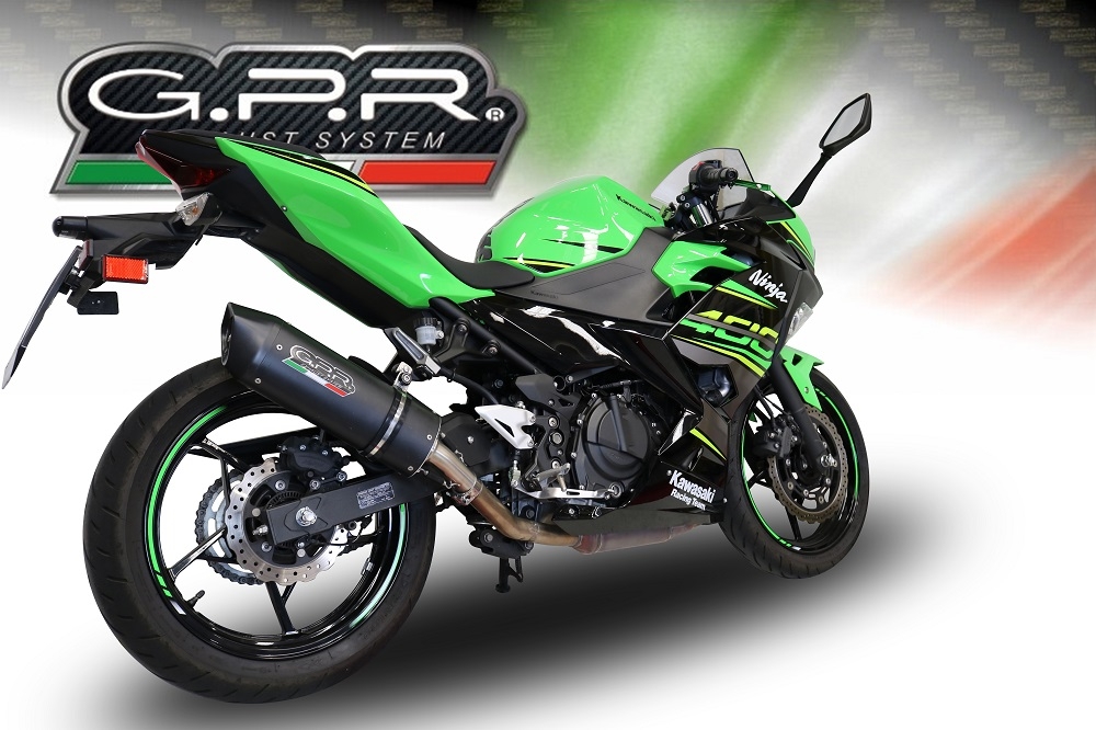 Egzoz ile uyumlu Kawasaki Z 500 2023-2025, Furore Evo4 Nero, Egzoz yasal, onaylı, çıkarılabilir db killer ve bağlantı borulu susturucu 