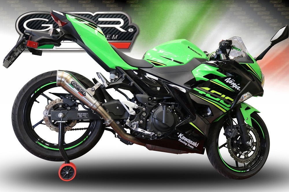 Egzoz ile uyumlu Kawasaki Z 400 2018-2022, Powercone Evo, Egzoz yasal, onaylı, çıkarılabilir db killer ve bağlantı borulu susturucu 
