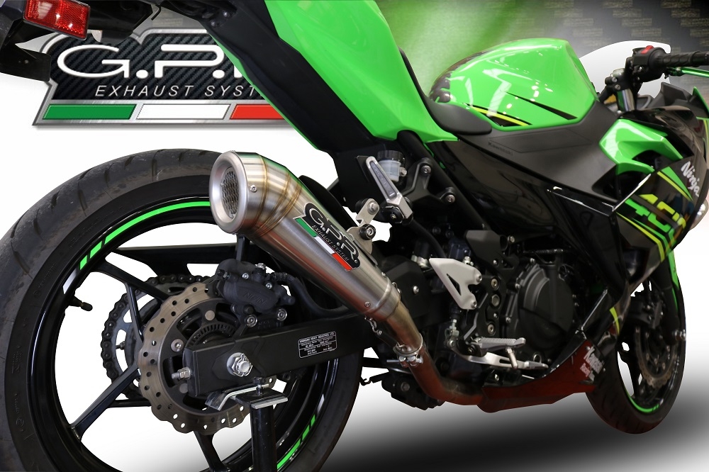 Egzoz ile uyumlu Kawasaki Z 400 2018-2022, Powercone Evo, Egzoz yasal, onaylı, çıkarılabilir db killer ve bağlantı borulu susturucu 