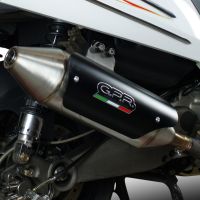 Exhaust compatible with Kymco Myroad 700 2012-2016, Power Bomb, Homologated legal slip-on exhaust including removable db killer and link pipe 