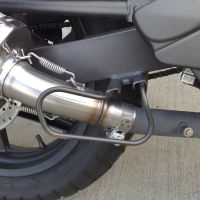 Exhaust compatible with Kymco Quannon 125 2007-2016, Furore Poppy, Homologated legal slip-on exhaust including removable db killer and link pipe 