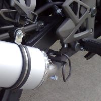 Exhaust compatible with Kymco Quannon 125 2007-2016, Satinox , Homologated legal slip-on exhaust including removable db killer and link pipe 