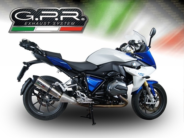 GPR exhaust compatible with  Bmw R 1200 Rs Lc 2017-2019, New Grand Prix Evo Titanium, Homologated legal slip-on exhaust including removable db killer and link pipe 