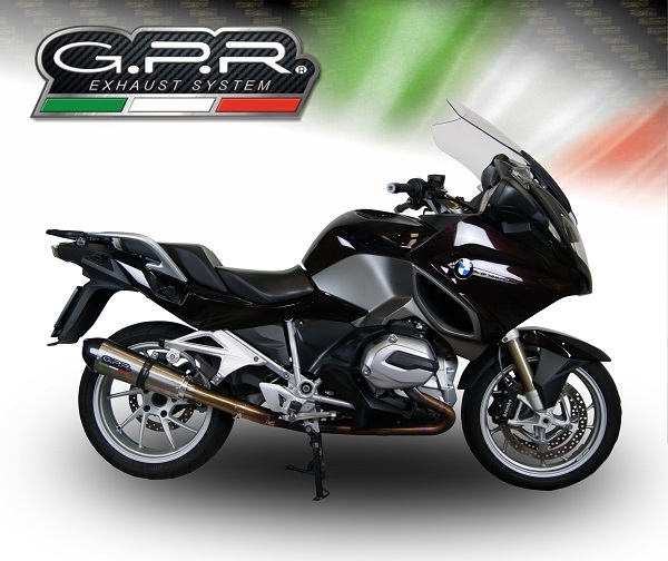 GPR exhaust compatible with  Bmw R 1200 Rt Lc  2014-2016, New Grand Prix Evo Titanium, Homologated legal slip-on exhaust including removable db killer and link pipe 