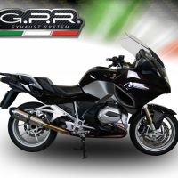 GPR exhaust compatible with  Bmw R 1200 Rt Lc  2014-2016, New Grand Prix Evo Titanium, Homologated legal slip-on exhaust including removable db killer and link pipe 