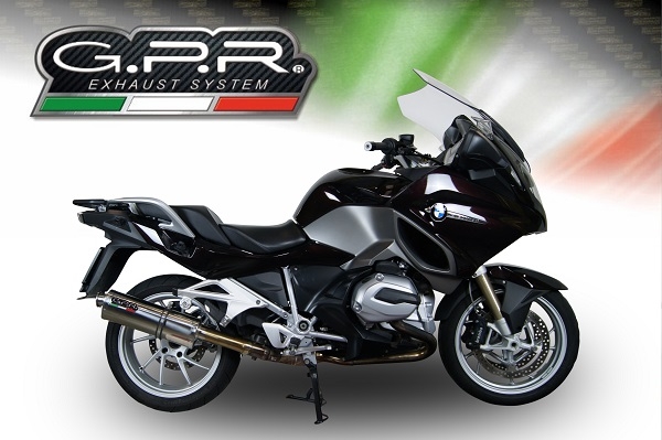 Exhaust compatible with Bmw R 1200 Rt Lc 2014-2016, Trioval, Homologated legal slip-on exhaust including removable db killer and link pipe 