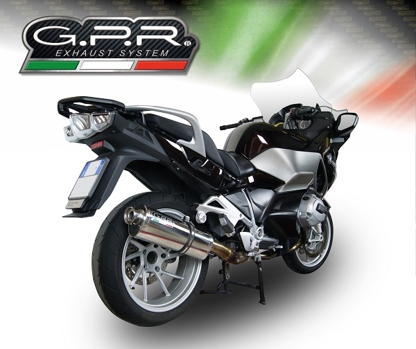 Exhaust compatible with Bmw R 1200 Rt Lc 2014-2016, Trioval, Homologated legal slip-on exhaust including removable db killer and link pipe 