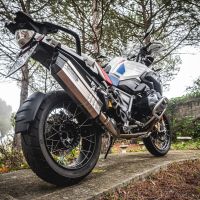 Egzoz ile uyumlu Bmw R 1250 Gs -Adventure 2021-2024, Hyper Sonic Titanium, Egzoz yasal, onaylı, çıkarılabilir db killer ve bağlantı borulu susturucu 