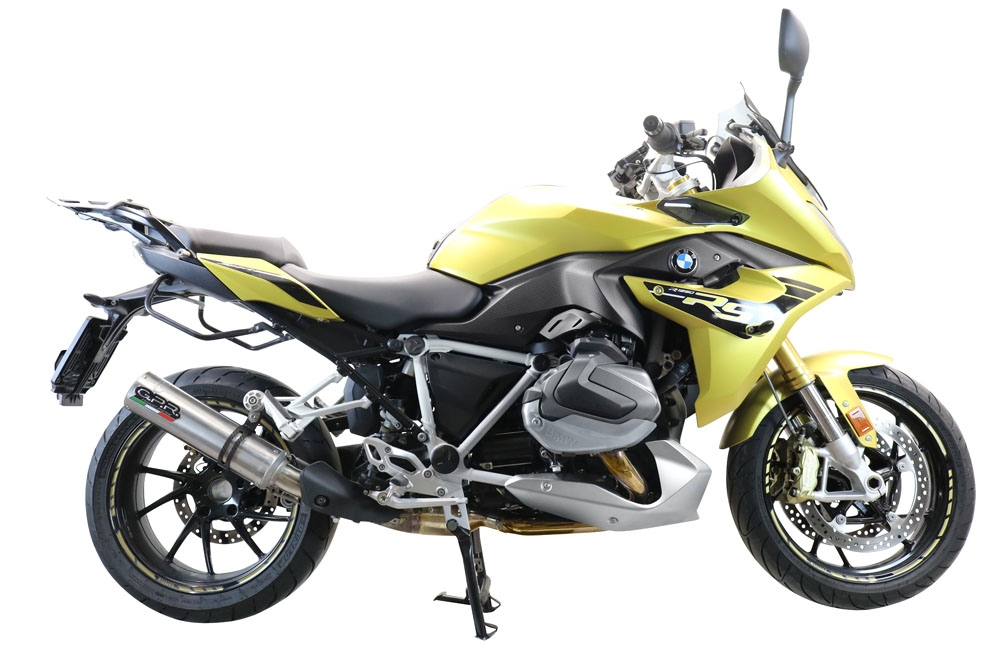 Exhaust compatible with Bmw R 1250 R -Rs 2019-2020, M3 Titanium Natural, Homologated legal slip-on exhaust including removable db killer and link pipe 