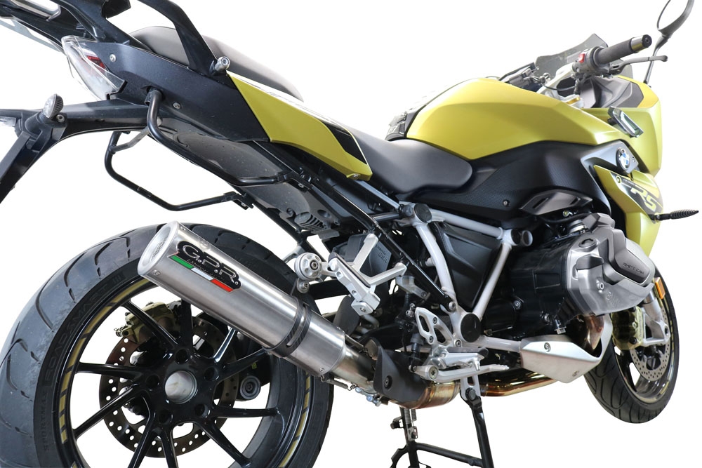 Exhaust compatible with Bmw R 1250 R -Rs 2019-2020, M3 Titanium Natural, Homologated legal slip-on exhaust including removable db killer and link pipe 
