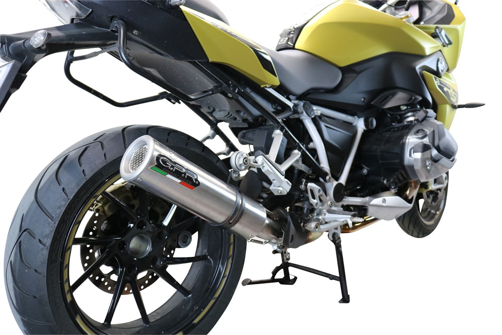 Exhaust compatible with Bmw R 1250 R -Rs 2019-2020, M3 Titanium Natural, Homologated legal slip-on exhaust including removable db killer and link pipe 