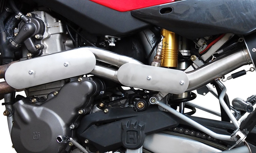 Exhaust compatible with Husqvarna TE 610 E - SM 610 2000-2004, Trioval, Homologated legal mid-full system exhaust including removable db killer 