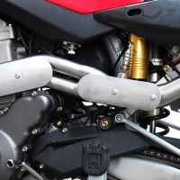 Exhaust compatible with Husqvarna TE 610 E - SM 610 2000-2004, Trioval, Homologated legal mid-full system exhaust including removable db killer 