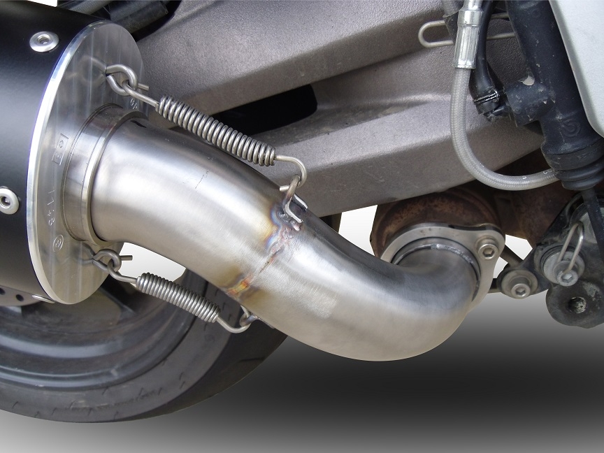 Egzoz ile uyumlu Aprilia Caponord 1200 2013-2016, Satinox, Egzoz yasal, onaylı, çıkarılabilir db killer ve bağlantı borulu susturucu 