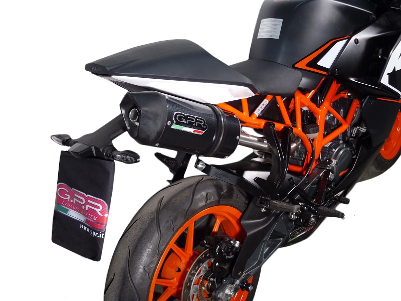 Egzoz ile uyumlu Ktm Rc 200 2014-2021, Deeptone Inox, Egzoz yasal, onaylı, çıkarılabilir db killer ve bağlantı borulu susturucu 