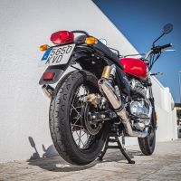 Egzoz ile uyumlu Royal Enfield Continental 650 2021-2024, Deeptone Inox, Homologe sistem, orijinal katalizör ortadan kalkacak Double Susturucu ve özel bağlantı borusu 