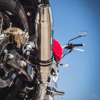 Egzoz ile uyumlu Royal Enfield Continental 650 2021-2024, Deeptone Inox, Homologe sistem, orijinal katalizör ortadan kalkacak Double Susturucu ve özel bağlantı borusu 