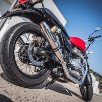 Egzoz ile uyumlu Royal Enfield Continental 650 2021-2024, Deeptone Inox, Homologe sistem, orijinal katalizör ortadan kalkacak Double Susturucu ve özel bağlantı borusu 