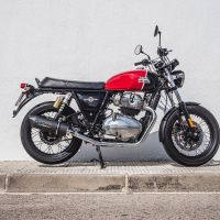 Egzoz ile uyumlu Royal Enfield Interceptor 650 2021-2025, Furore Evo4 Nero, Homologe sistem, orijinal katalizör ortadan kalkacak Double Susturucu ve özel bağlantı borusu 