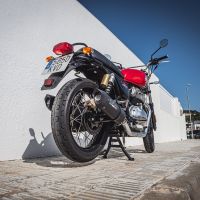 Egzoz ile uyumlu Royal Enfield Interceptor 650 2021-2025, Furore Evo4 Nero, Homologe sistem, orijinal katalizör ortadan kalkacak Double Susturucu ve özel bağlantı borusu 