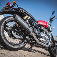 Egzoz ile uyumlu Royal Enfield Interceptor 650 2021-2025, Furore Evo4 Nero, Homologe sistem, orijinal katalizör ortadan kalkacak Double Susturucu ve özel bağlantı borusu 
