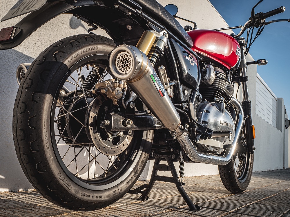 Egzoz ile uyumlu Royal Enfield Continental 650 2019-2020, Powercone Evo, Yalnızca gürültü için onaylanan sistem, AB dışındaki pazarlar için geçerlidir Double Susturucu ve özel bağlantı borusu 