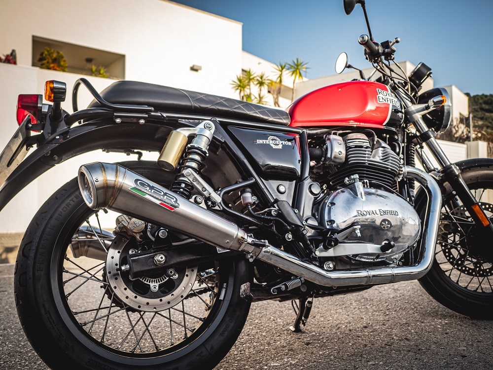 Egzoz ile uyumlu Royal Enfield Continental 650 2019-2020, Powercone Evo, Yalnızca gürültü için onaylanan sistem, AB dışındaki pazarlar için geçerlidir Double Susturucu ve özel bağlantı borusu 